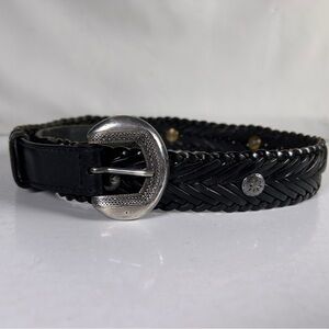 DKNY Black Belt with Silver Buckle